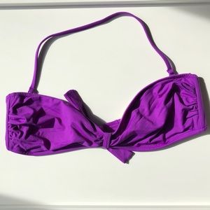 J crew EUC Purple Bandeau Swim Bikini Top sz L